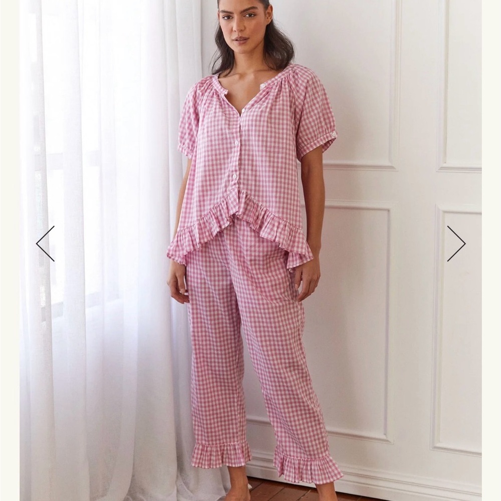 Sophie Sleep Set-Pink Gingham Women's Sleepwear Set